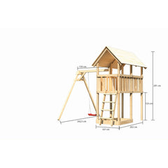 Akubi children's play tower "Danny" SET natural with swing attachment single – Vorschau 2