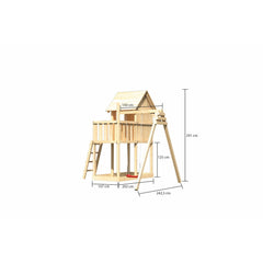 Akubi Kinderspielhaus "Frieda" SET naturbelassen mit Schaukelanbau Einzel – Vorschau 2