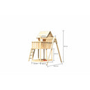 Akubi children's playhouse "Frieda" SET natural with swing attachment single