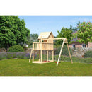 Akubi children's playhouse "Frieda" SET natural with swing attachment double