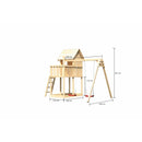 Akubi children's playhouse "Frieda" SET natural with swing attachment double