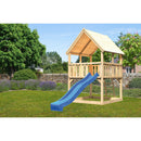Akubi play tower "Luis" gable roof with slide SET with slide blue