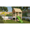 Tour de jeux Akubi "Luis" toit en pente SET avec double balançoire et toboggan vert