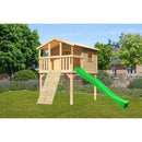Maison sur pilotis Akubi "Benjamin" SET naturel avec rampe en bois, toboggan 3m vert