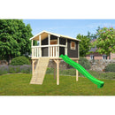 Maison sur pilotis Akubi "Benjamin" SET terra gris avec rampe en bois, toboggan 3m vert