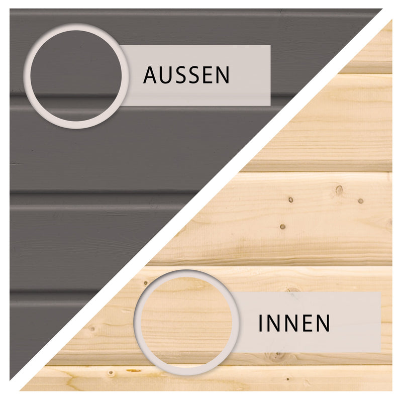 Akubi Stelzenhaus "Benjamin" SET terragrau mit Holzrampe, Rutsche 3m grün