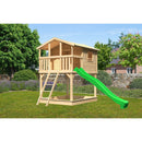 Maison sur pilotis Akubi "Benjamin" SET naturel avec bac à sable, toboggan 3m vert