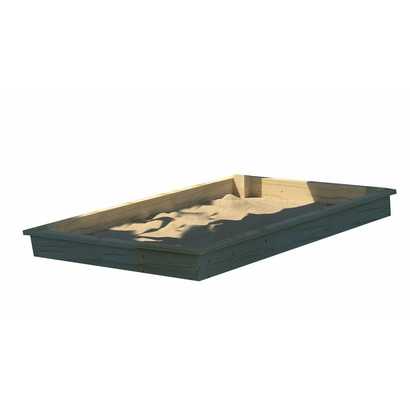 Akubi Stelzenhaus "Benjamin" SET terragrau mit Sandkasten, Rutsche 3m grün