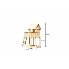 Akubi Kinderspielhaus "Frieda" SET AKTION2 naturbelassen mit Anbau – Vorschau 3