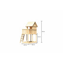 Maison de jeu pour enfants Akubi "Frieda" SET ACTION2 naturel avec extension