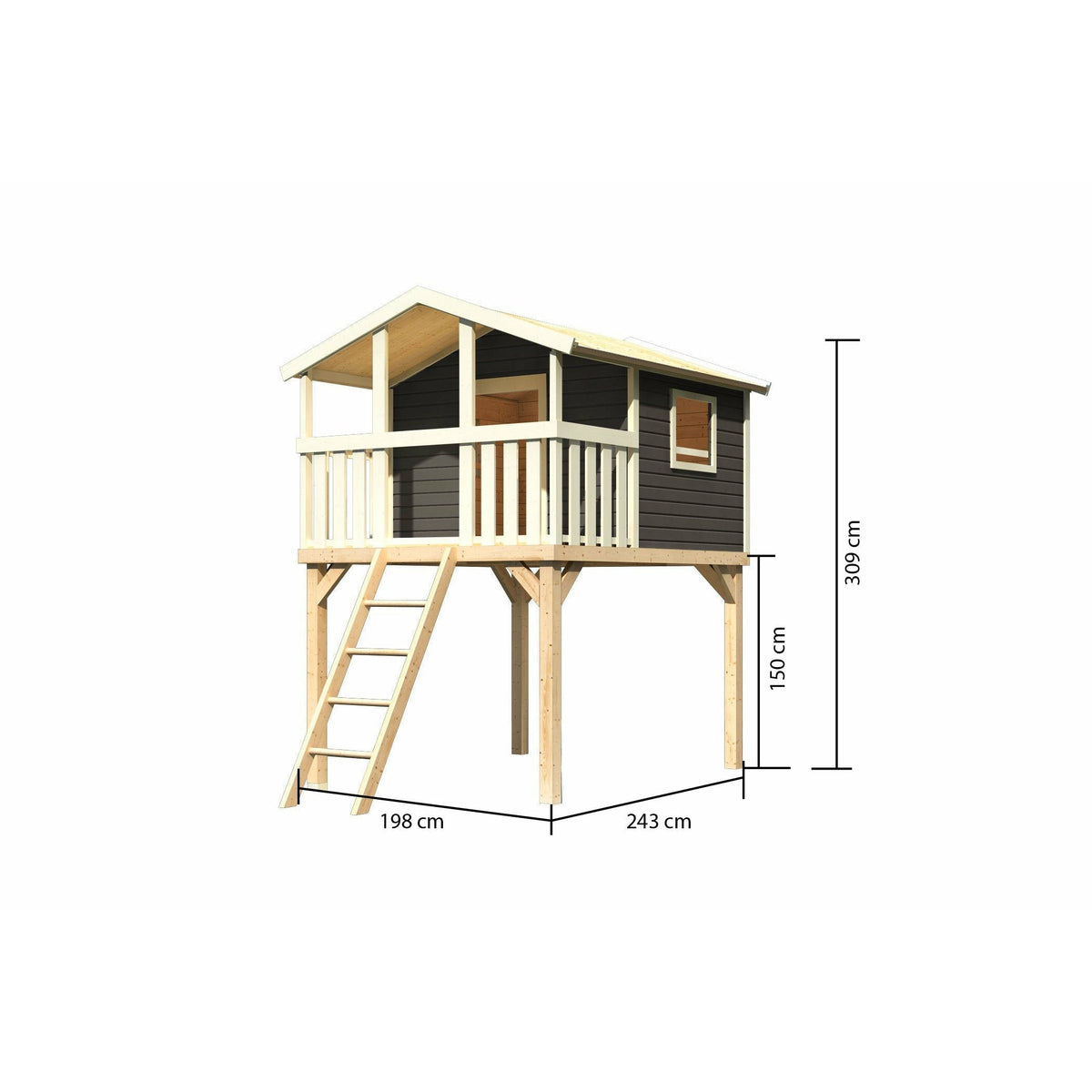 Akubi stilt house "Benjamin" PROMOTION terra grey
