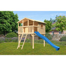 Akubi stilt house "Benjamin" SET ACTION2 natural with slide blue