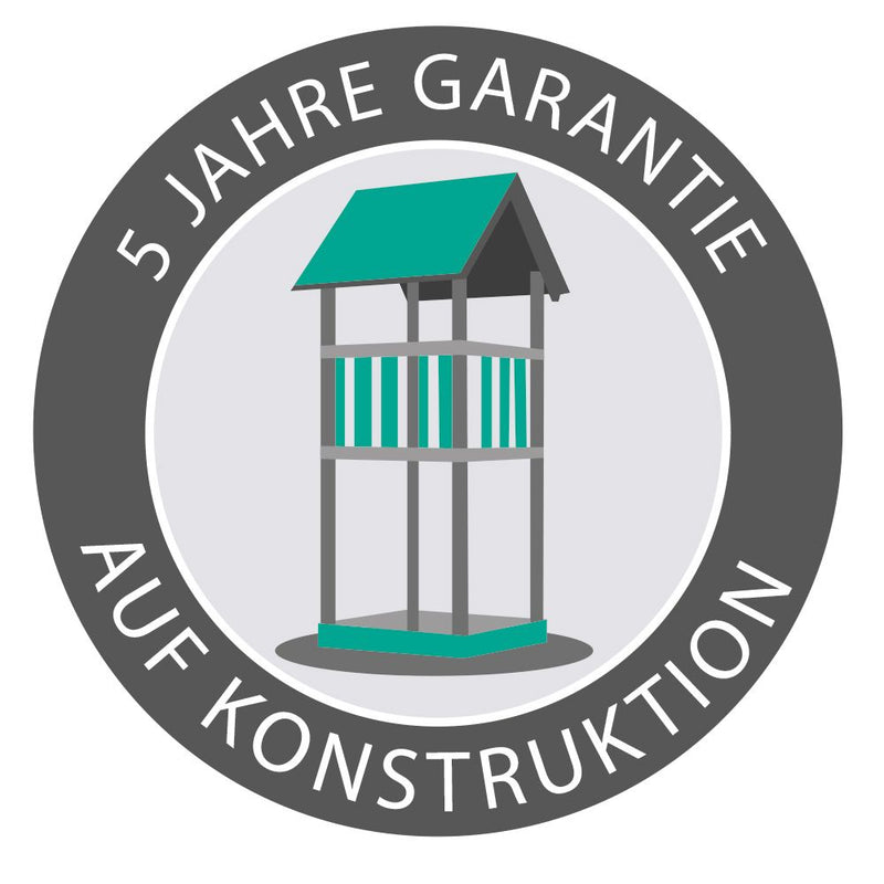 Akubi Stelzenhaus "Benjamin" SET AKTION2 terragrau mit Netzrampe und Rutsche grün