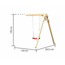 Akubi Spielturm "Luis" SET naturbelassen mit Schaukelanbau Einzel, Rutsche 2,5m violett