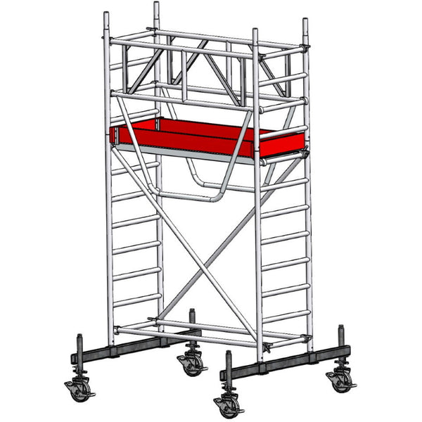 EUROLINE laddersteiger type 9522 met starre rijbalk en veiligheidsleuning (type 0,75 x 1,80)