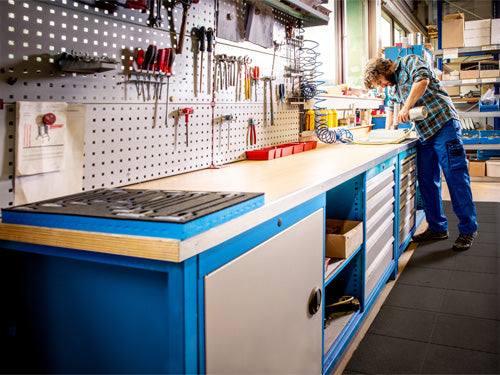 Bedrunka+Hirth box workbench width 1500 mm, R24-24, 9 x drawers
