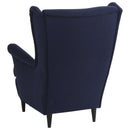Fauteuil à oreilles Max Winzer Clint bleu foncé
