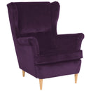 Fauteuil à oreilles Max Winzer Clint violet