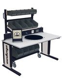 Bedrunka+Hirth Tisch workergo C-Fuß mit Kurbelverstellung, leitfähig gepulvert