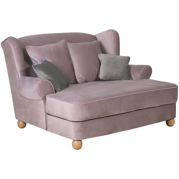 Max Winzer Big armchair including 4 decorative cushions (2x 55x55 and 2x 40x40cm) Harvard rose with 2x grey cushions (40x40cm)