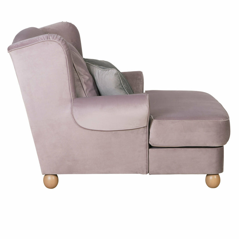 Max Winzer Big armchair including 4 decorative cushions (2x 55x55 and 2x 40x40cm) Harvard rose with 2x grey cushions (40x40cm)
