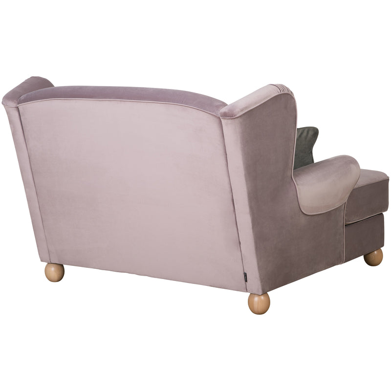 Max Winzer Big armchair including 4 decorative cushions (2x 55x55 and 2x 40x40cm) Harvard rose with 2x grey cushions (40x40cm)