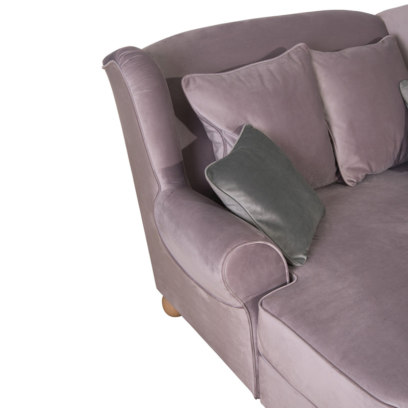 Max Winzer Big armchair including 4 decorative cushions (2x 55x55 and 2x 40x40cm) Harvard rose with 2x grey cushions (40x40cm)