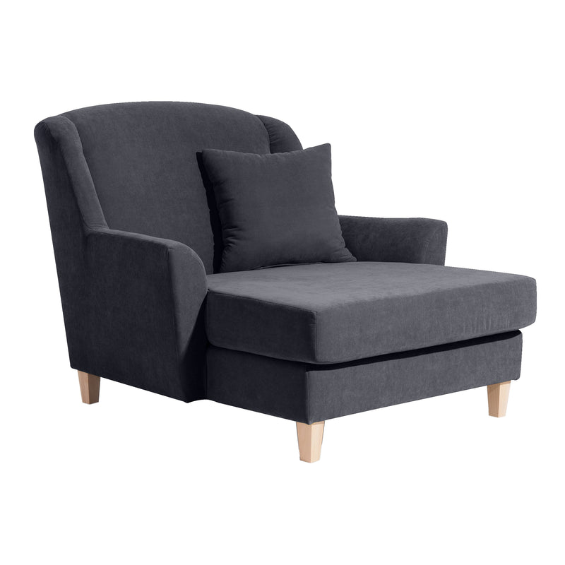 Max Winzer Big armchair including 1x decorative cushion 55x55cm Judith anthracite