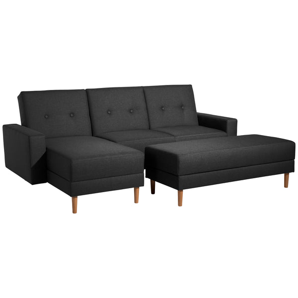 Max Winzer Funktionssofa mit Hocker Just Cool schwarz