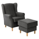 Max Winzer Ohrenbackensessel + Hocker Lorris anthrazit