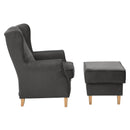 Max Winzer Ohrenbackensessel + Hocker Lorris anthrazit