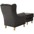 Max Winzer Ohrenbackensessel + Hocker Lorris anthrazit