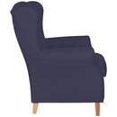 Fauteuil à oreilles Lorris bleu foncé de Max Winzer