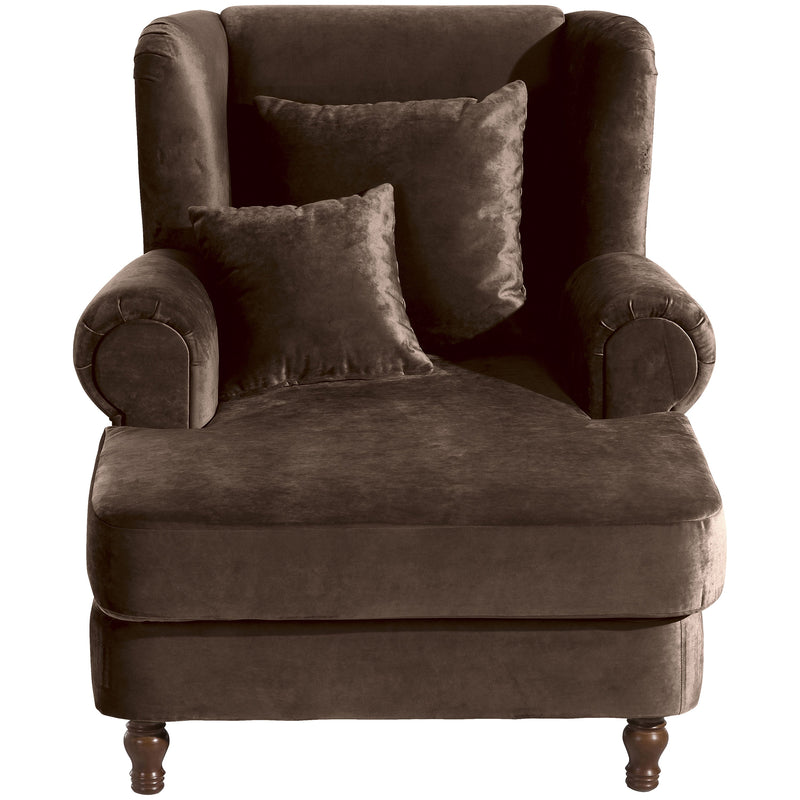 Max Winzer Big armchair including 2 decorative cushions 55x55cm + 40x40cm Mareille brown