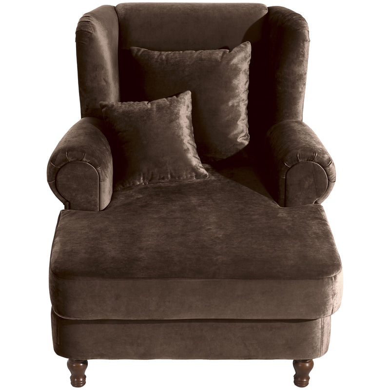 Max Winzer Big armchair including 2 decorative cushions 55x55cm + 40x40cm Mareille brown