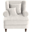 Fauteuil Max Winzer Big comprenant 2x coussins décoratifs 55x55cm + 40x40cm Mareille crème