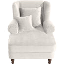Fauteuil Max Winzer Big comprenant 2x coussins décoratifs 55x55cm + 40x40cm Mareille crème