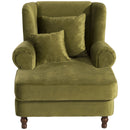 Fauteuil Max Winzer Big comprenant 2 coussins décoratifs 55x55cm + 40x40cm Mareille olive