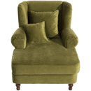 Fauteuil Max Winzer Big comprenant 2 coussins décoratifs 55x55cm + 40x40cm Mareille olive