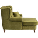 Fauteuil Max Winzer Big comprenant 2 coussins décoratifs 55x55cm + 40x40cm Mareille olive