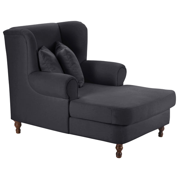 Max Winzer Big Armchair incl. 2x decorative cushions 55x55cm + 40x40cm Mareille black
