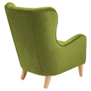 Fauteuil Max Winzer Medina olive avec boutons jaunes