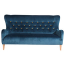 Max Winzer 2.5-seater Medina sofa in petrol with yellow buttons