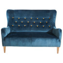 Canapé 2 places Max Winzer Medina pétrole avec boutons jaunes