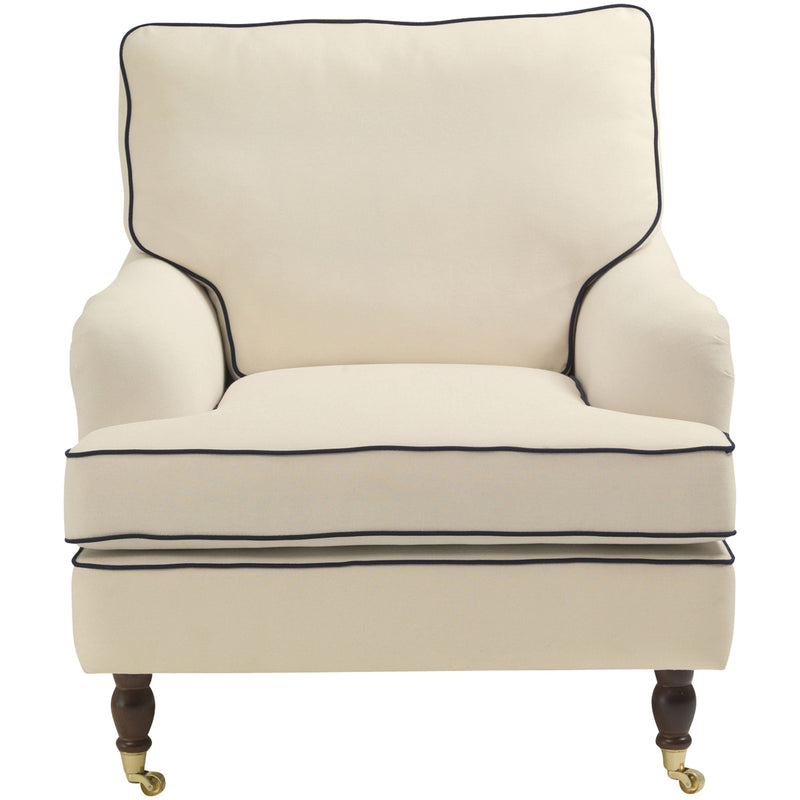 Max Winzer Sessel Passion creme mit dunkelblauen Keder