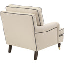 Max Winzer Sessel Passion creme mit dunkelblauen Keder