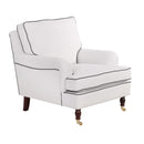 Max Winzer Sessel Passion creme mit dunkelblauen Keder