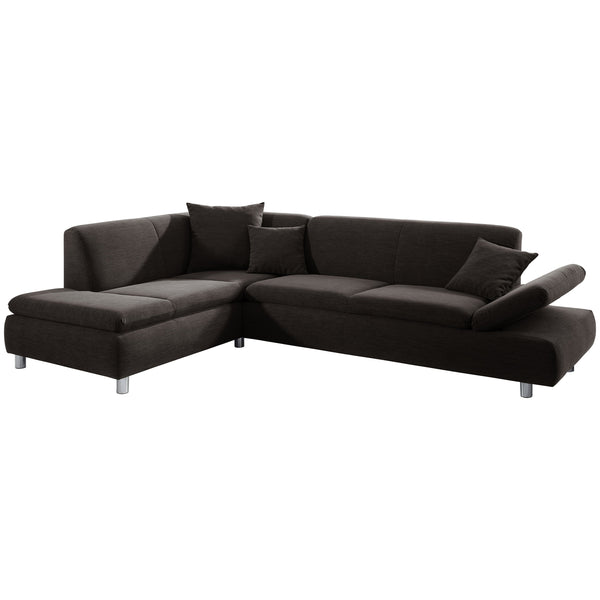 Max Winzer corner sofa left with 2.5-seater sofa right Prague chocolate
