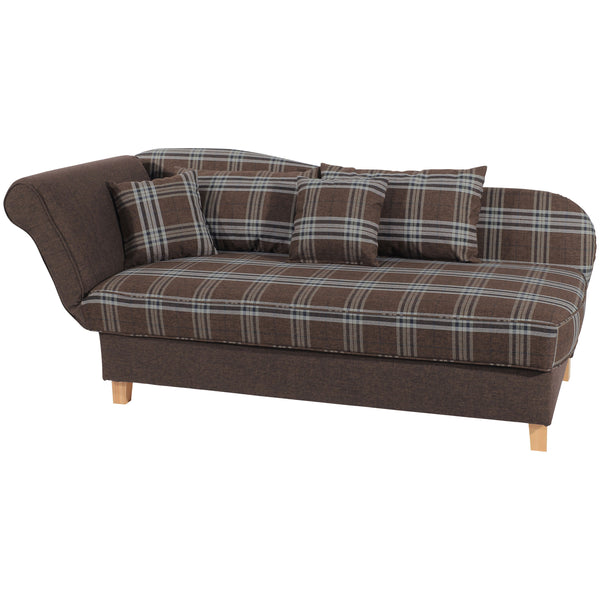 Max Winzer chaise longue with folding armrest on the left Selma brown