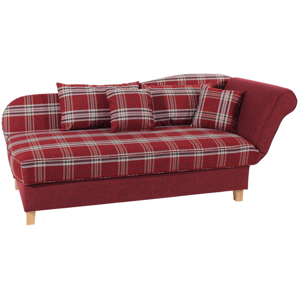 Max Winzer chaise longue with right-hand folding armrest Selma red